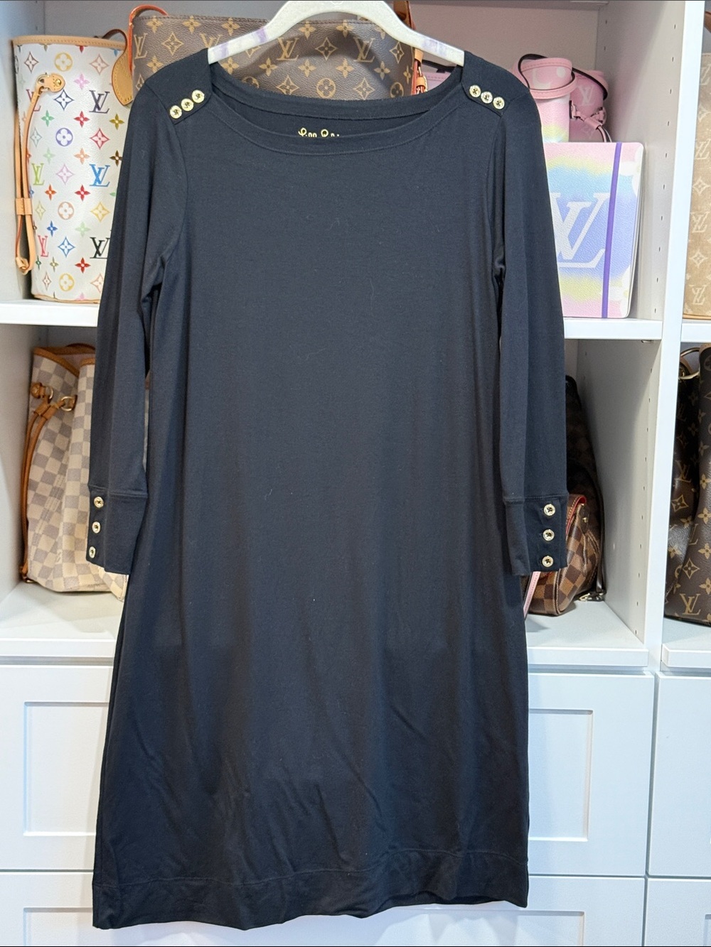 🖤 EUC Lilly Pulitzer Sophie UPF 50+ Dress Onyx Black Size Small LBD